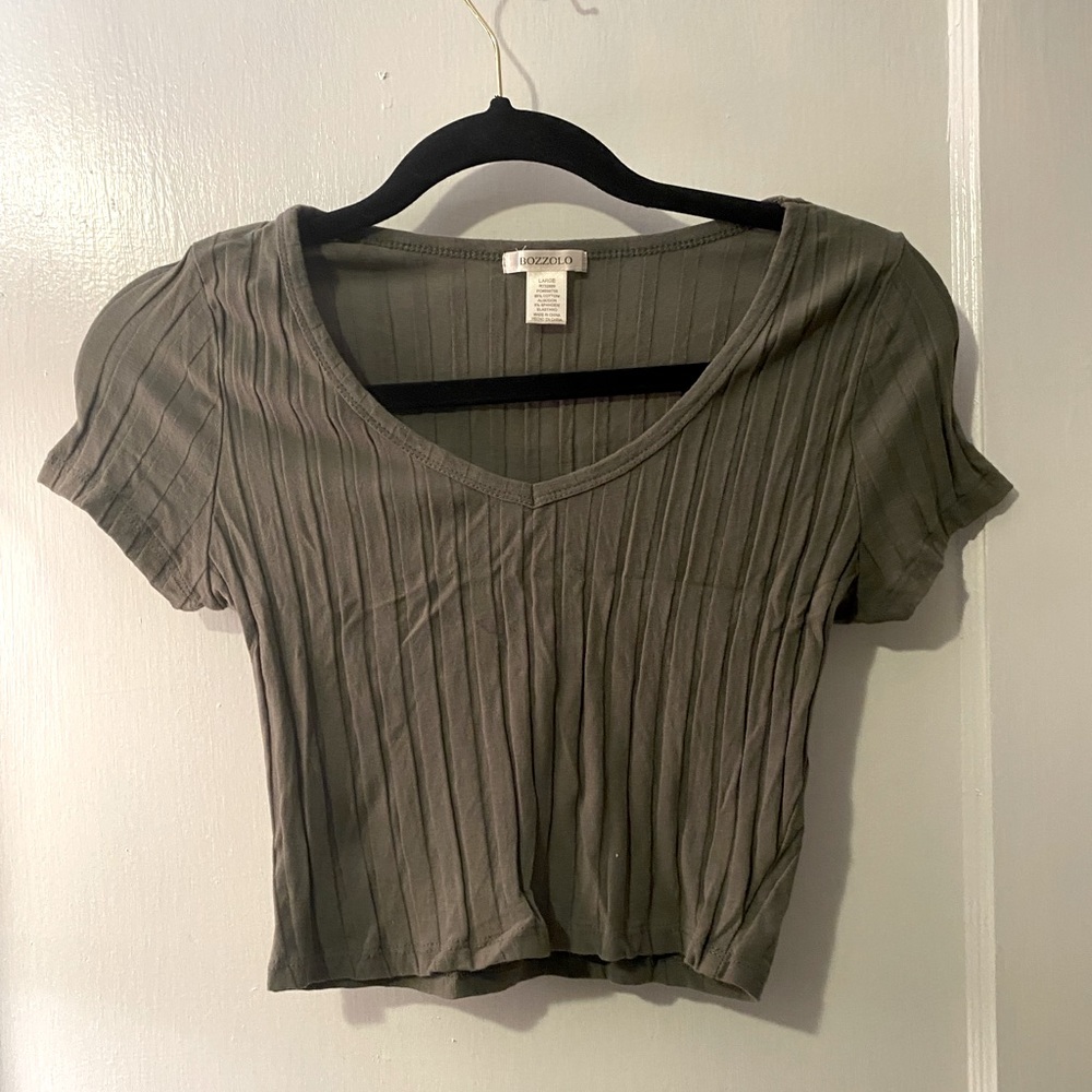 Cute Army Green Crop Top